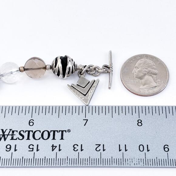 Silpada Sterling Silver 925 Smoky Quartz Crystal Beaded Bracelet 7.5" B1275 - Picture 4 of 6